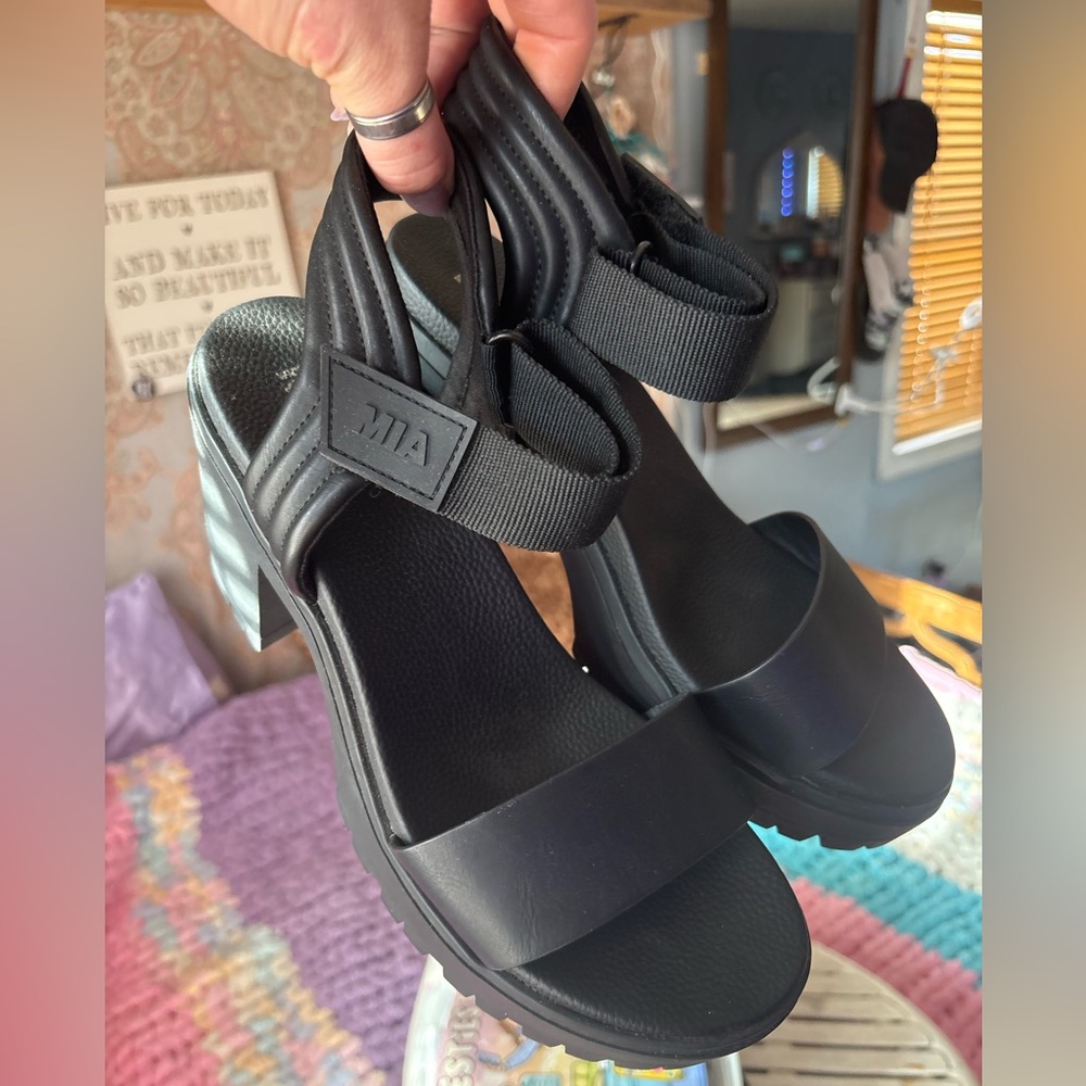 MIA Women's Black Platform Sandals